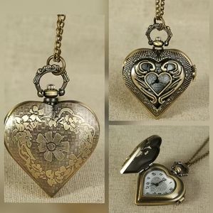 New heart pocket watch battery included